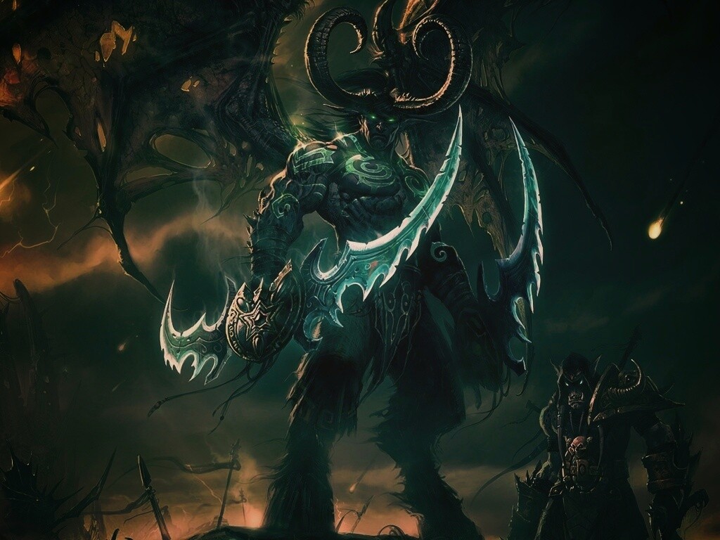 Иллидан с клинками обои