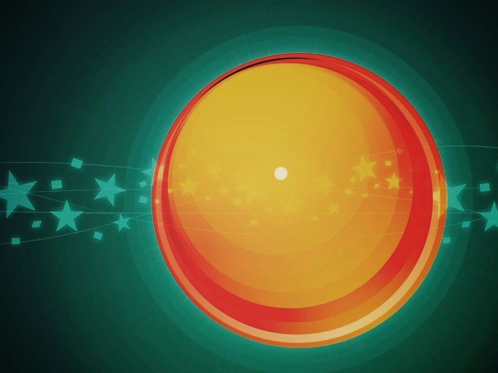 Большой красно-желтый круг обои