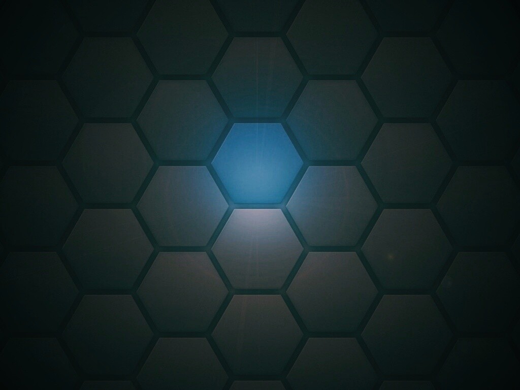Светящийся синий шестиугольник обои