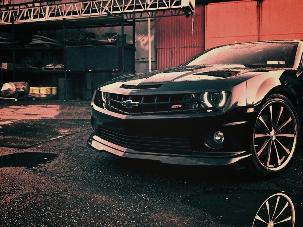 Черный шевроле камаро SS обои