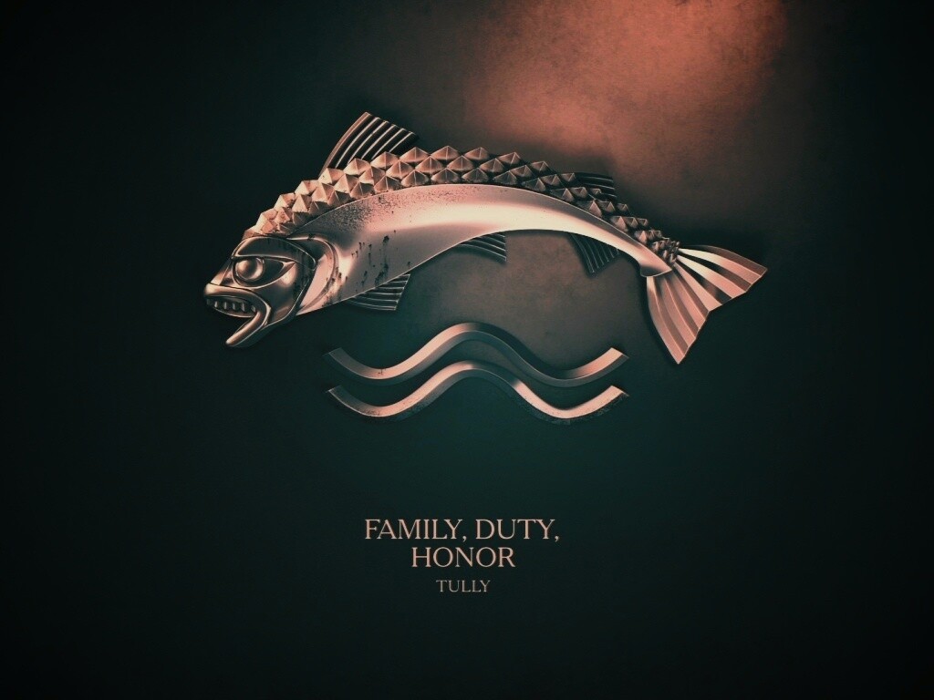 Металлический герб дома Талли обои