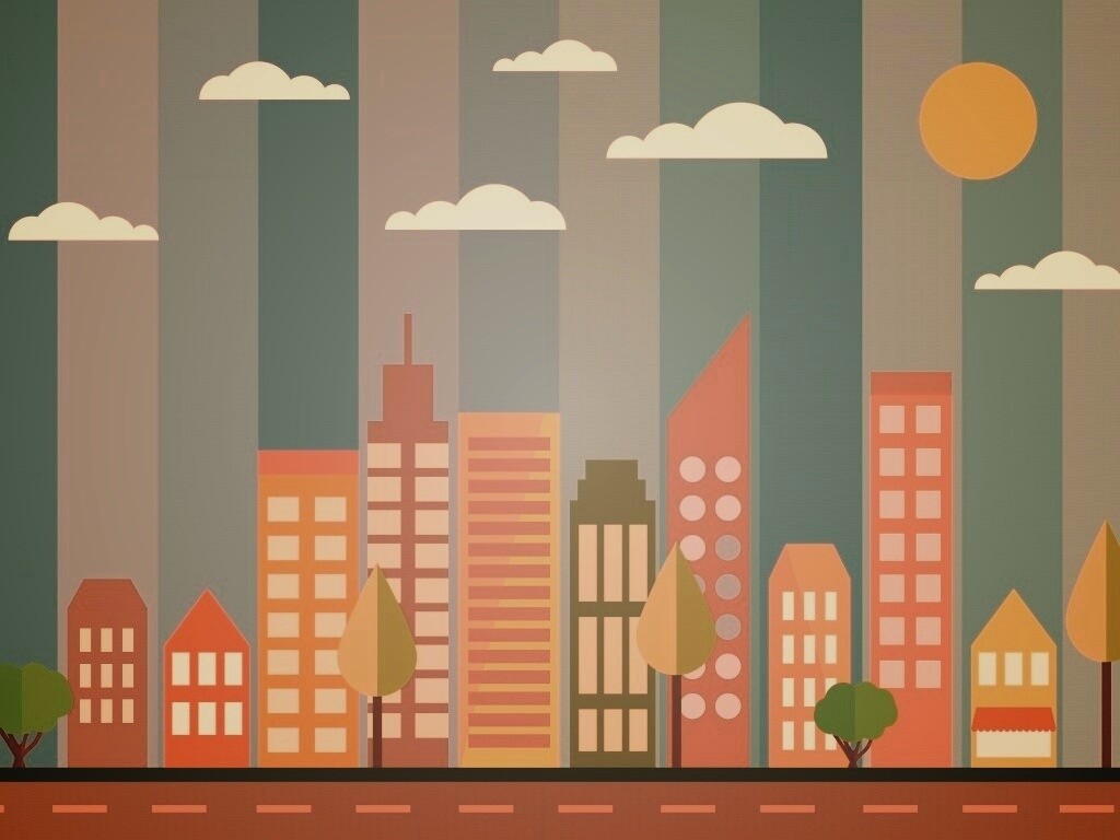 Векторный рисунок города обои