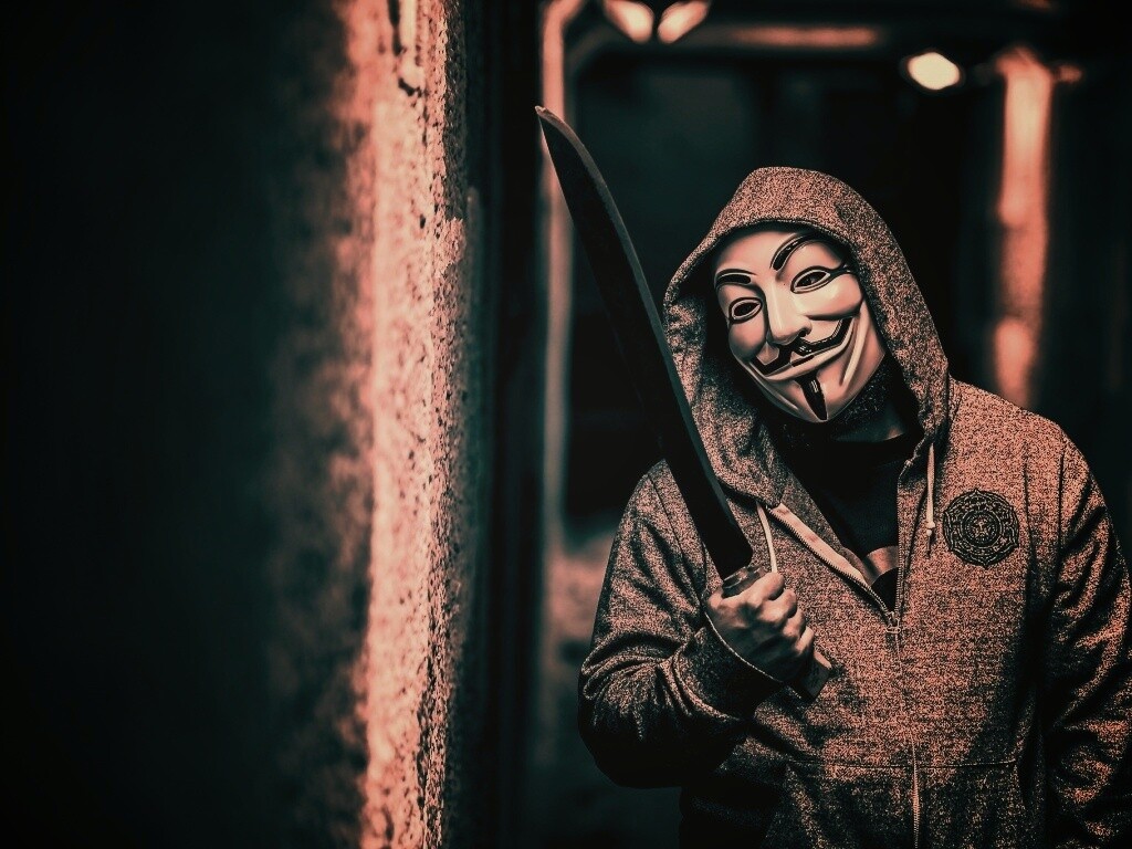 Человек в маске анонимуса обои