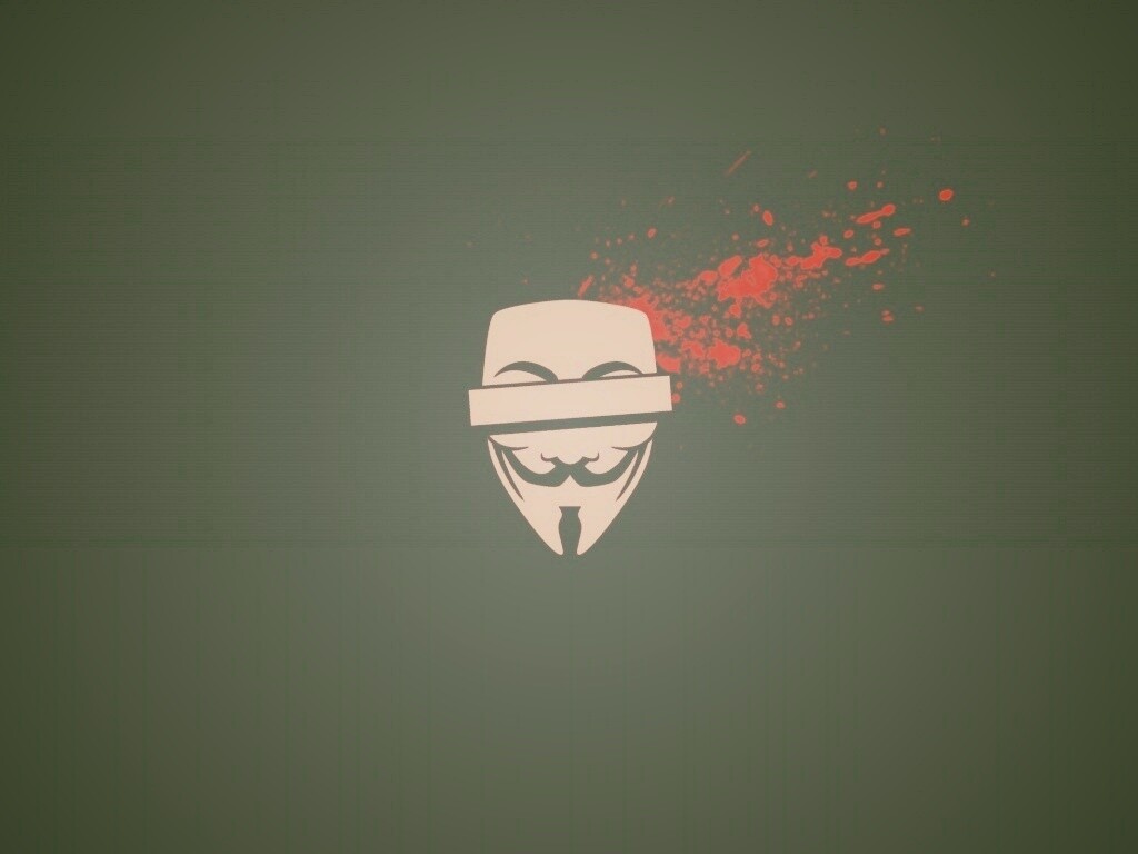Маска Анонимуса и брызги обои