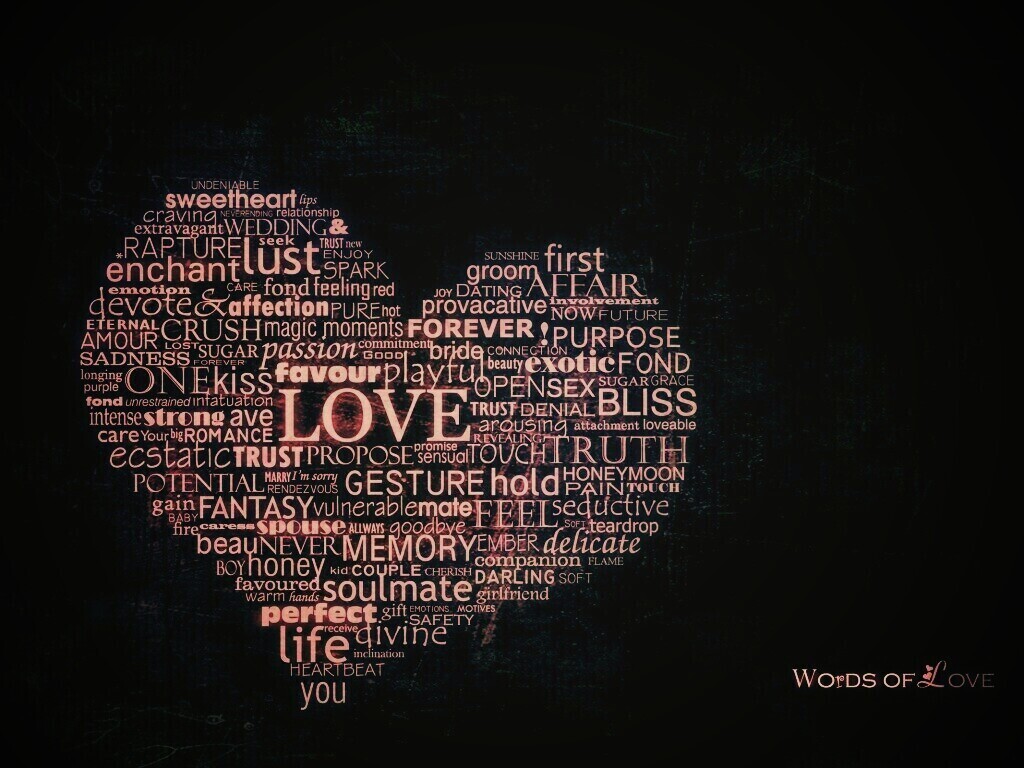 Слова любви обои