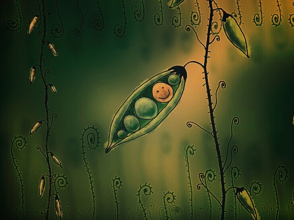 Мультяшная горошина обои