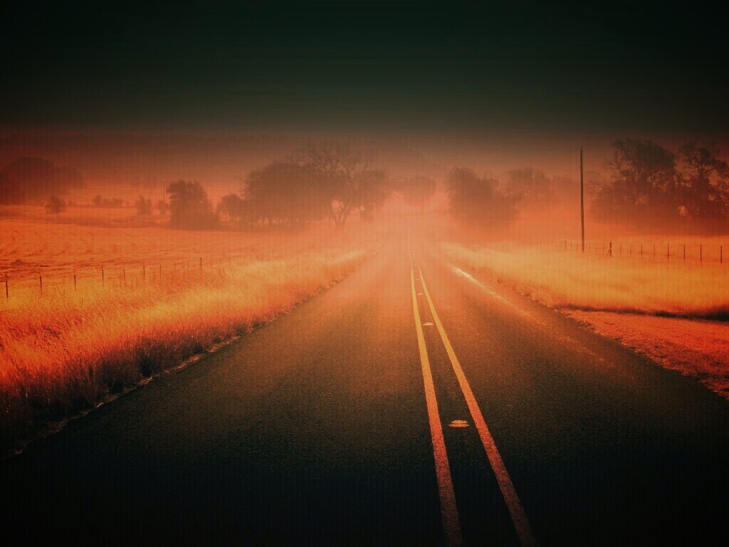 Туманная дорога обои