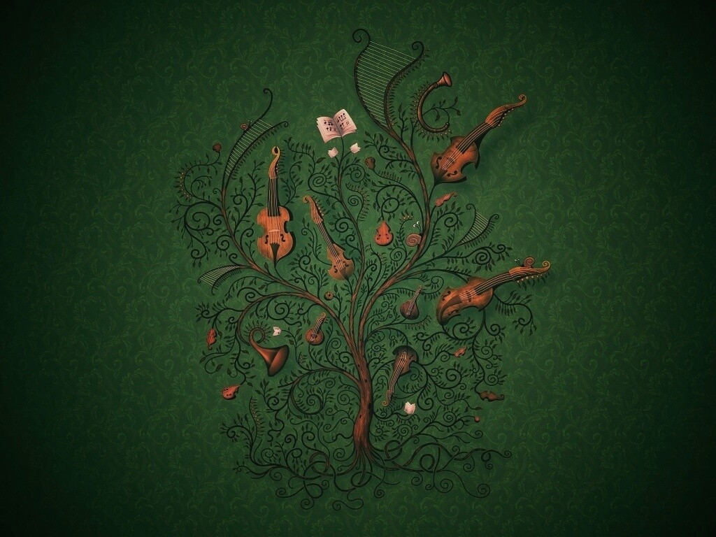 Музыкальное дерево обои