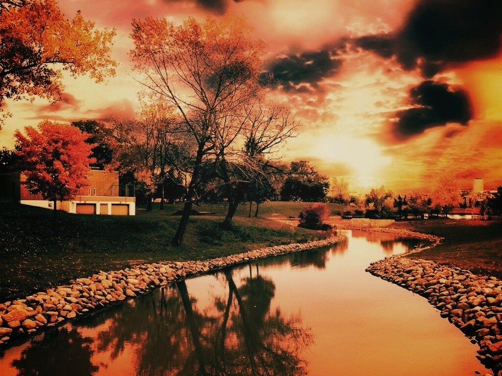 Осенний день в парке обои