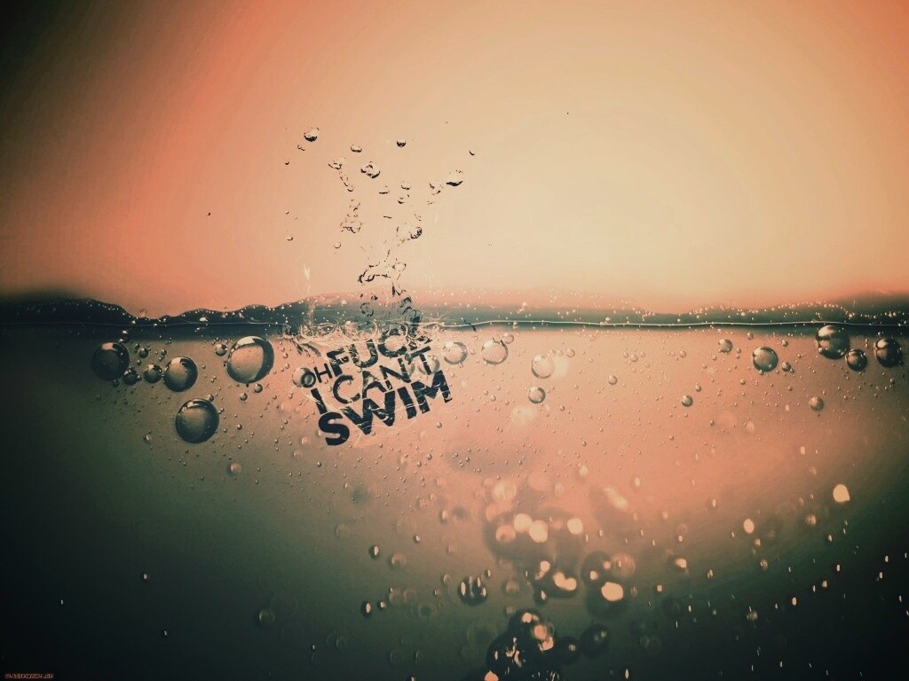 О чёрт, я не умею плавать! обои