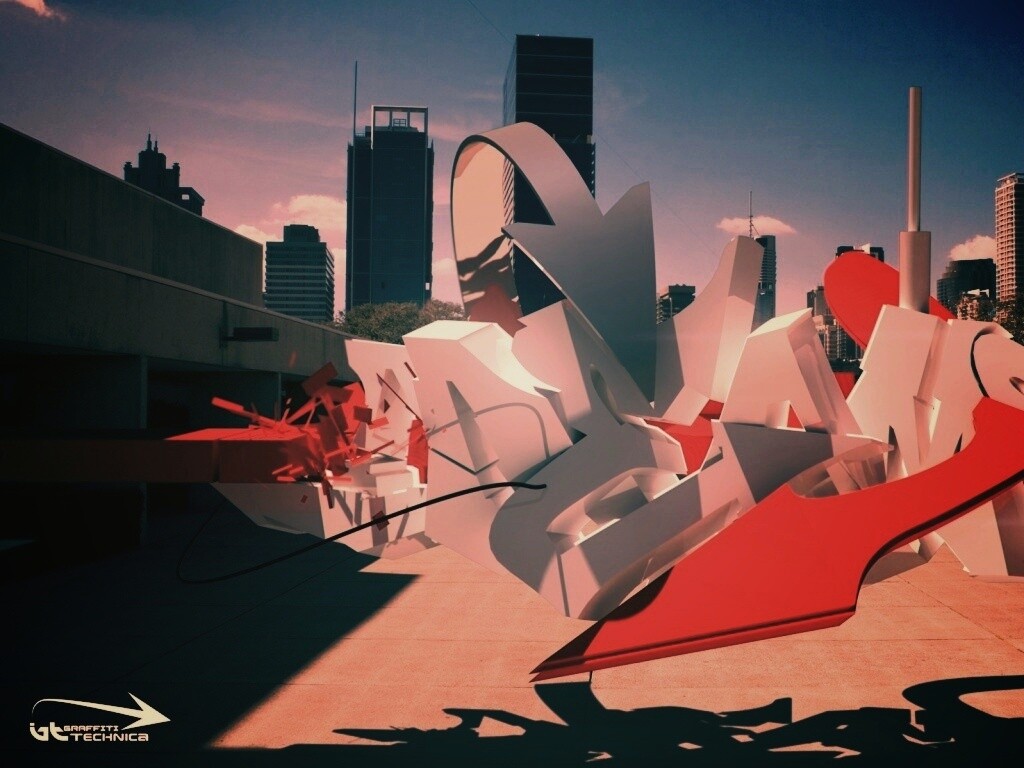 Трехмерное граффити обои