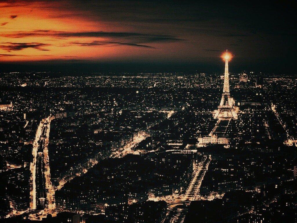 Ночной париж обои
