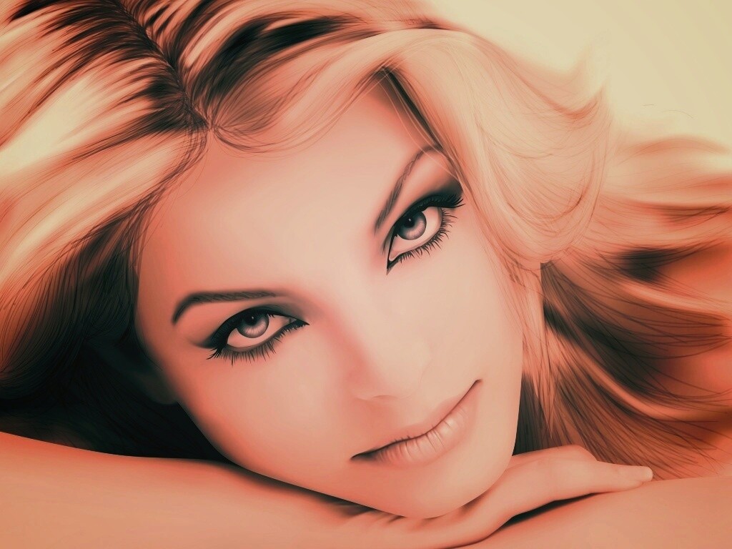 Девушка в векторе обои