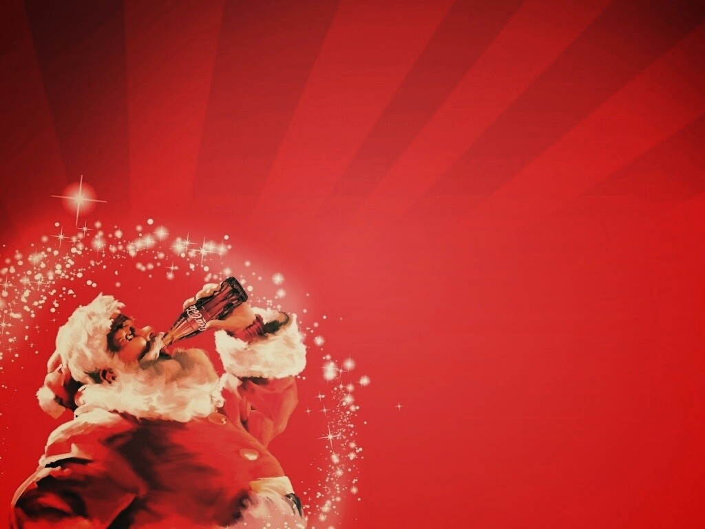 Санта Клаус с кока-колой обои