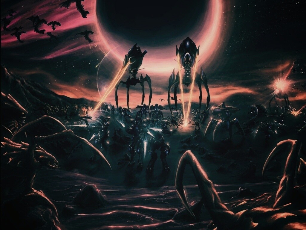 Протосы против зергов обои