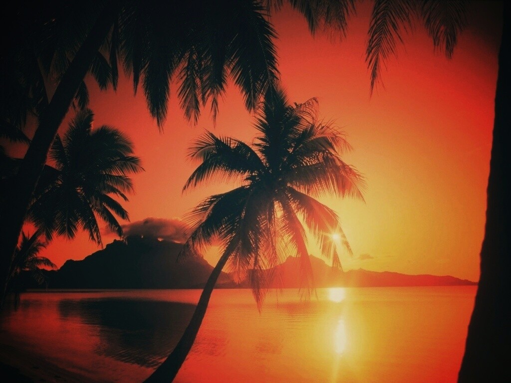 Закат в раю обои