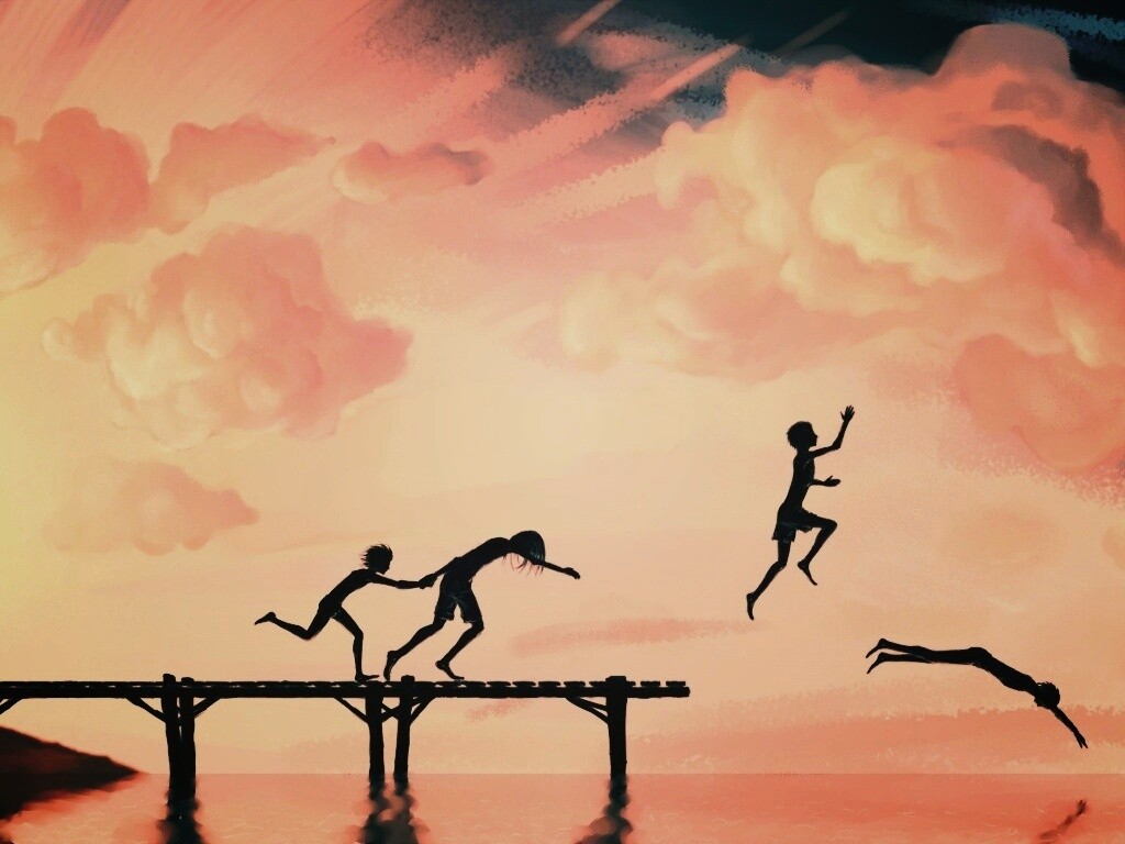 Прыжки с причала обои