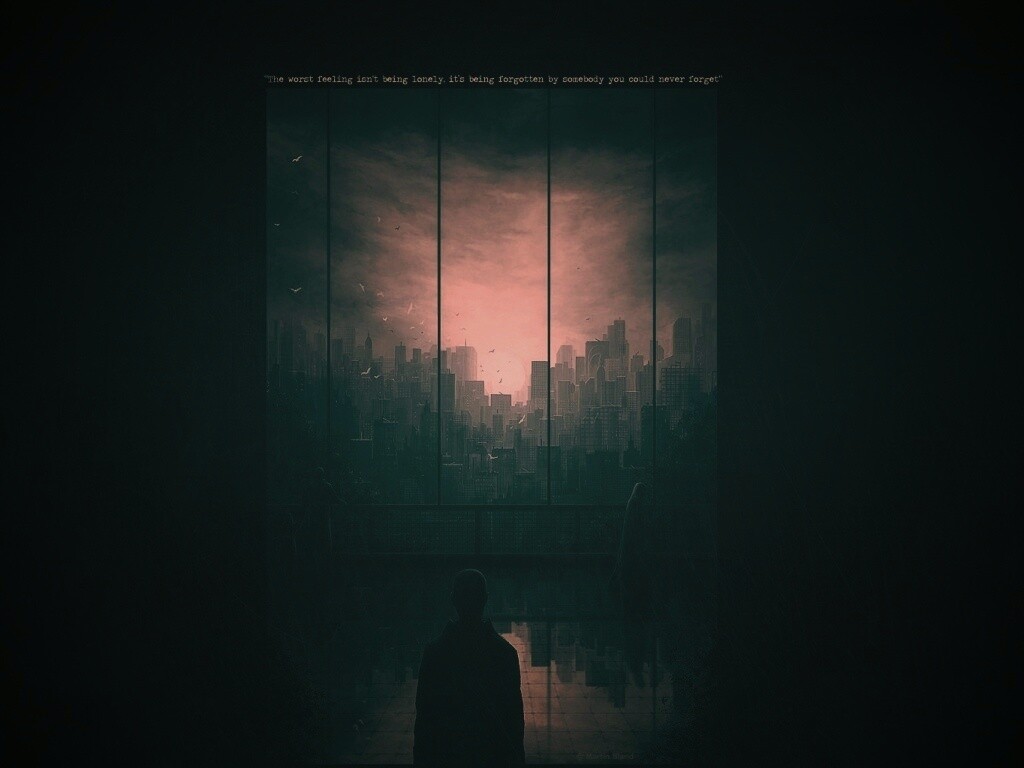 Человек в тени обои