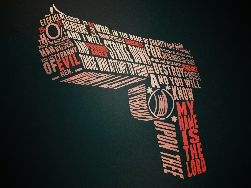 Пистолет из слов обои