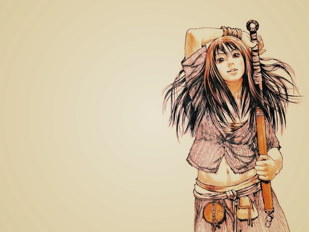 Девушка с битой обои