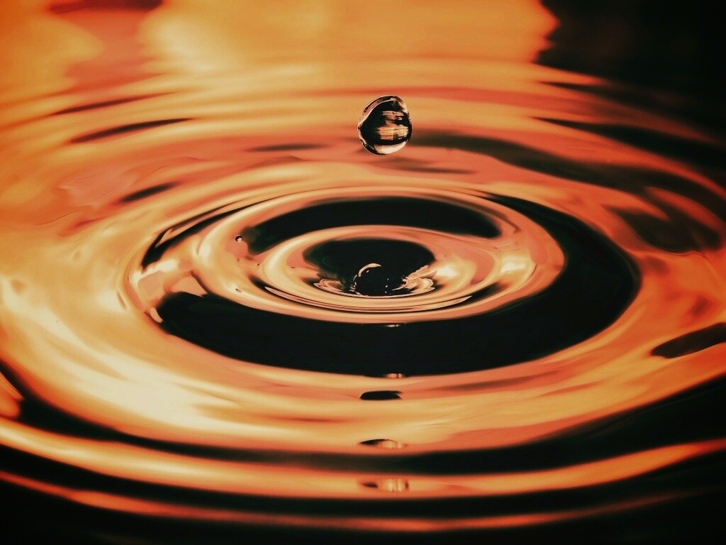 Капля падает в воду обои