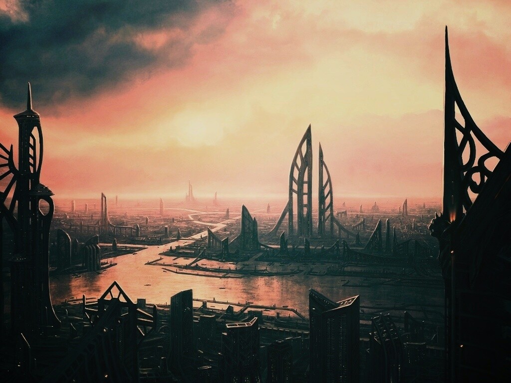 Прекрасный город будущего обои