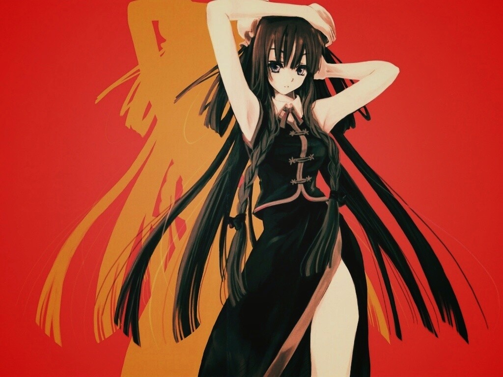 Девушка в чёрном обои