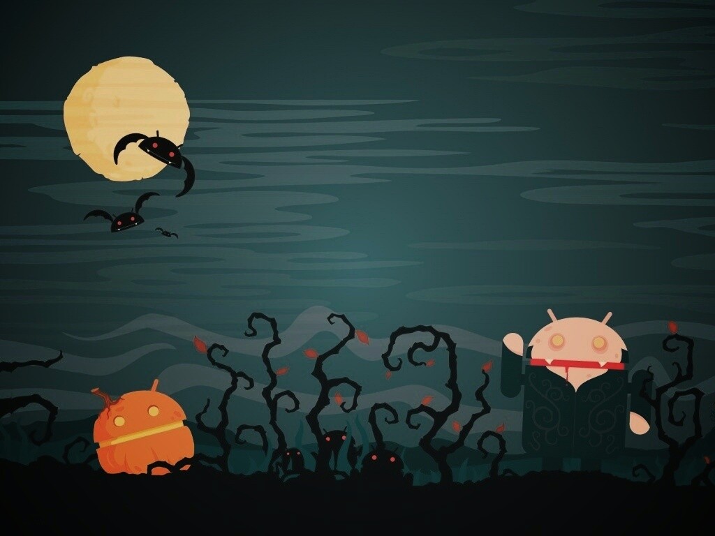 Хэллоуин в стиле Google Android обои