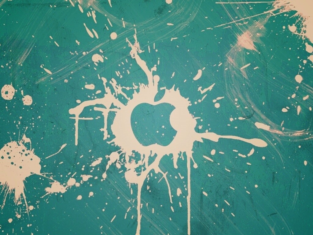 Яблоко в краске обои