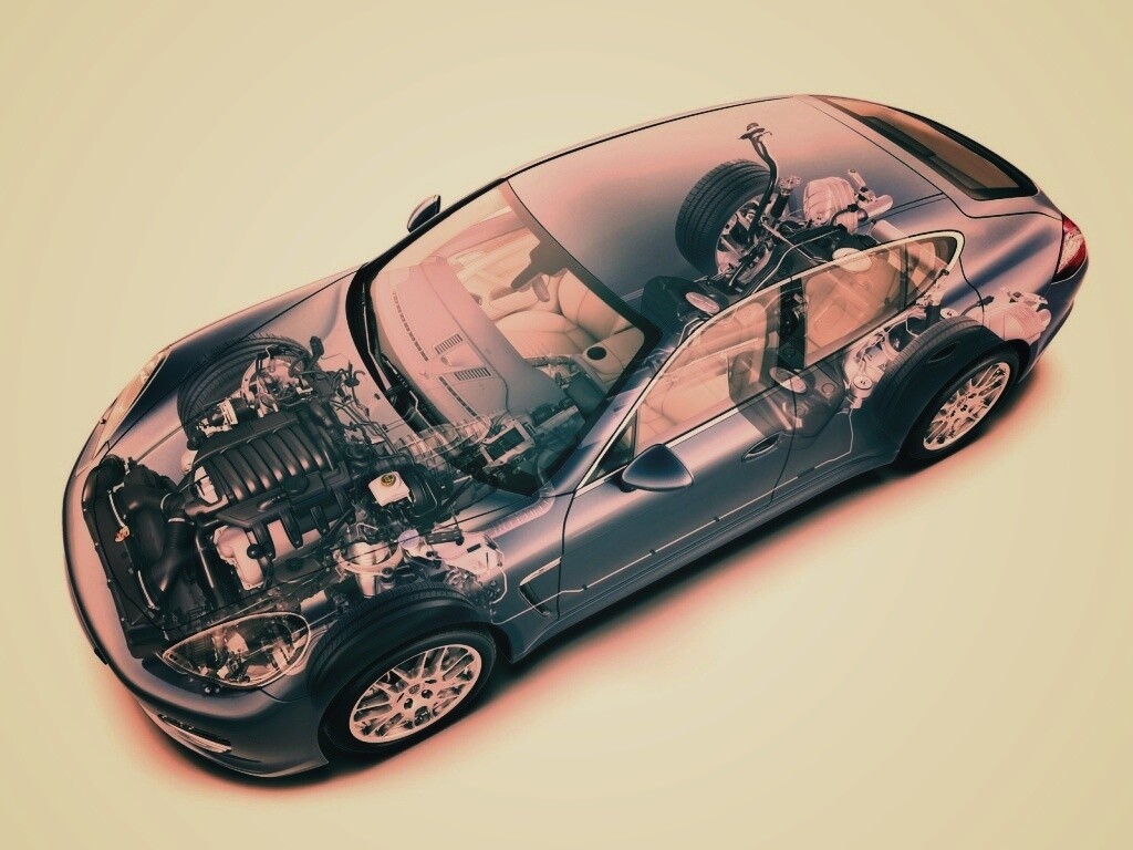 3D схема ходовой Порше обои