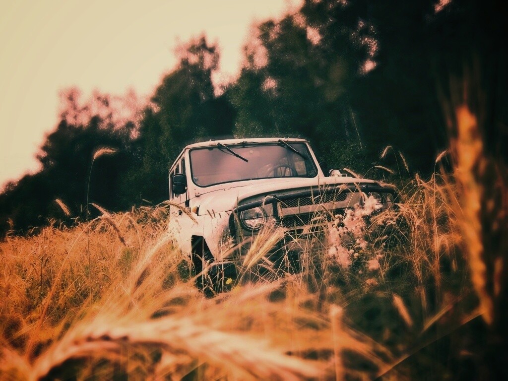 УАЗик в траве обои