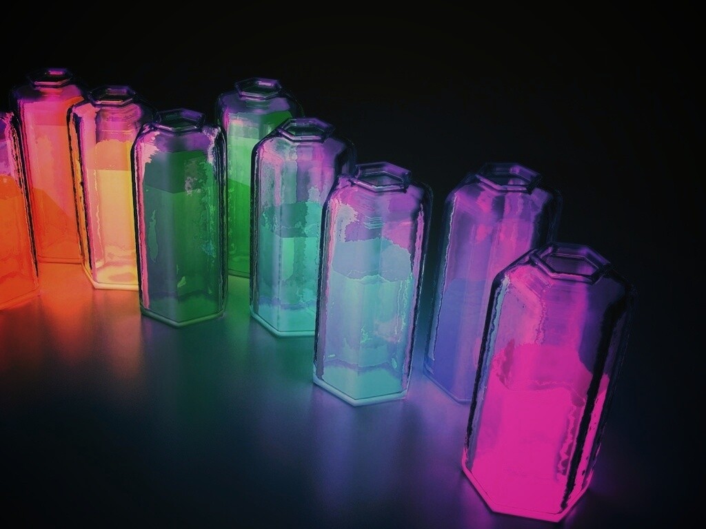 Баночки с цветными жидкостями обои