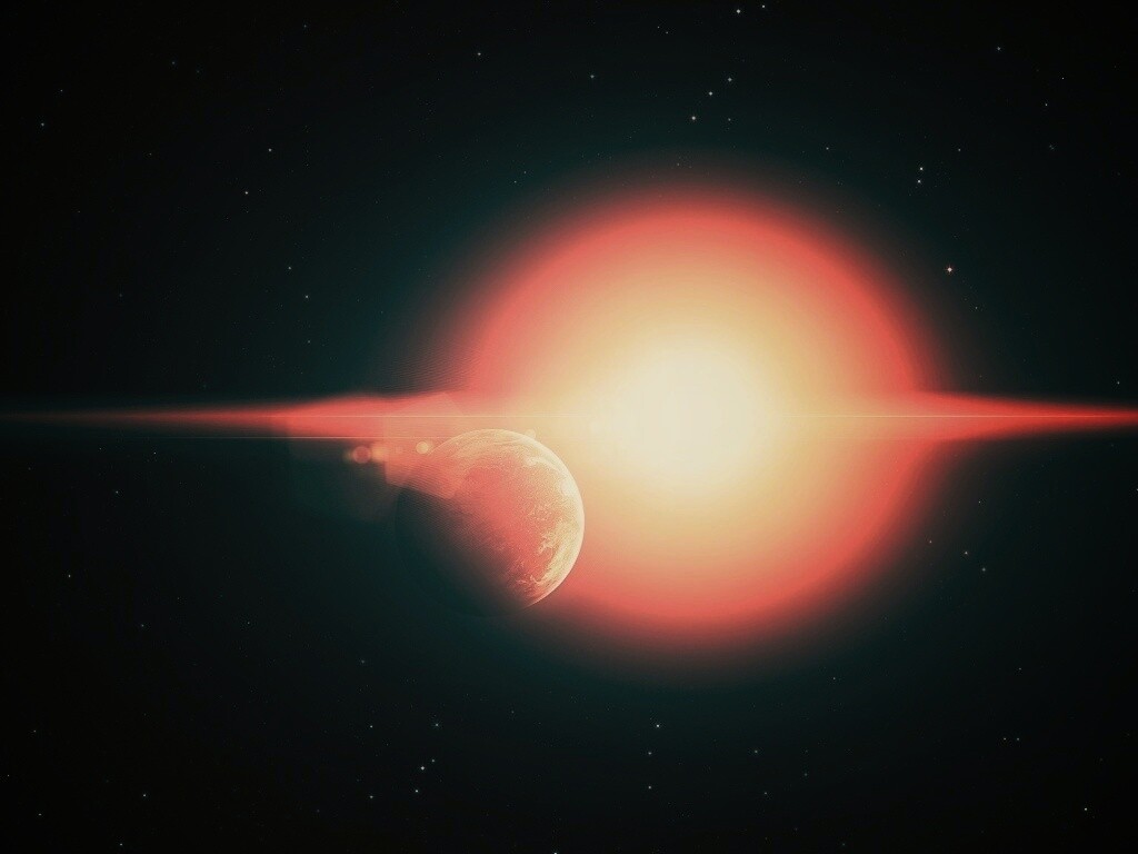 Планета на фоне звезды обои