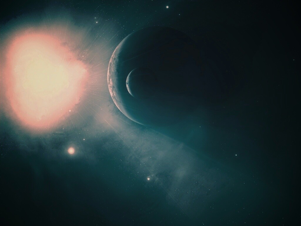 Перенасыщение голубым цветом обои