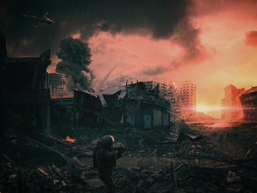 Город после войны обои