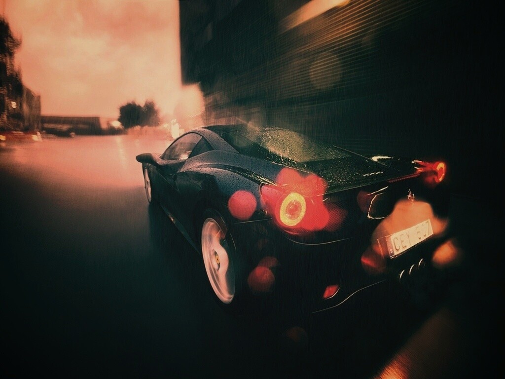 Ferrari под дождем обои