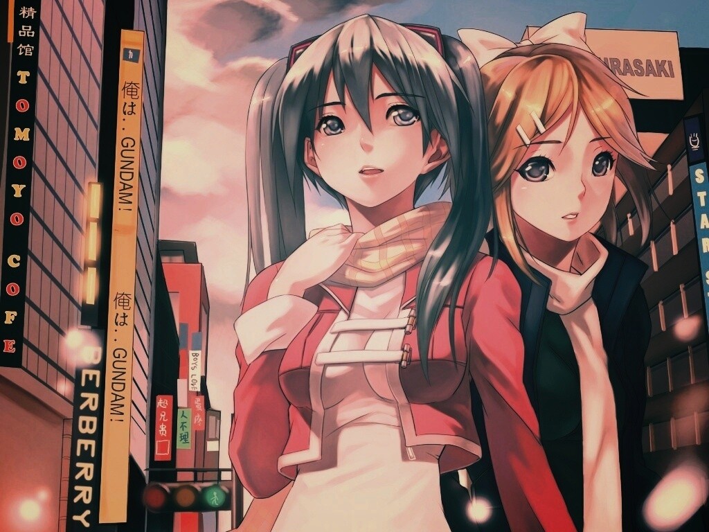 Девочки в большом городе обои