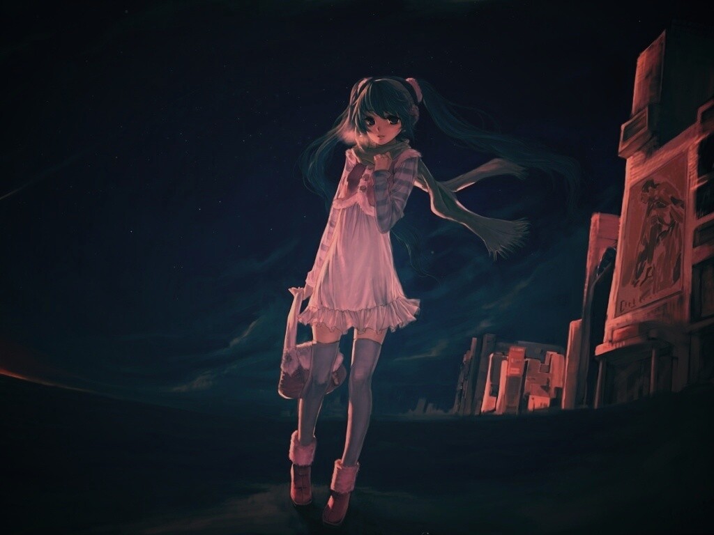 Девочка уходит из города обои