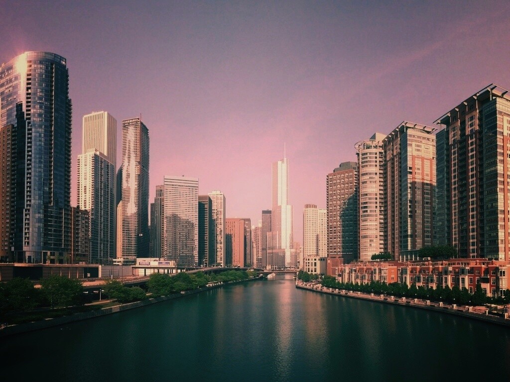 Вид на Чикаго обои