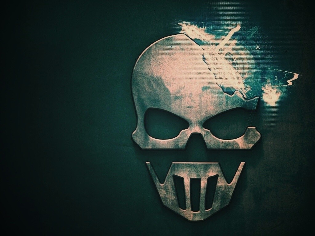 Контур стального черепа обои