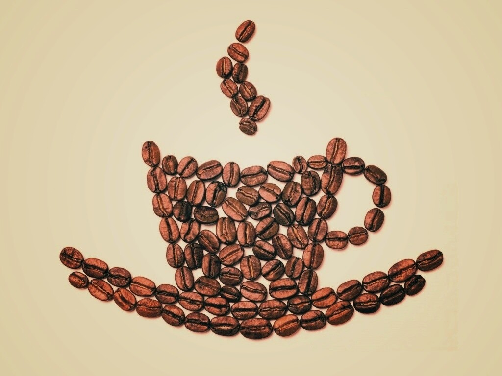 Картина из кофейных зёрен обои