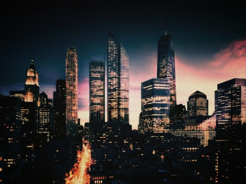 Ночной город обои