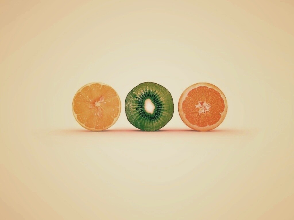 Фрукты в разрезе обои