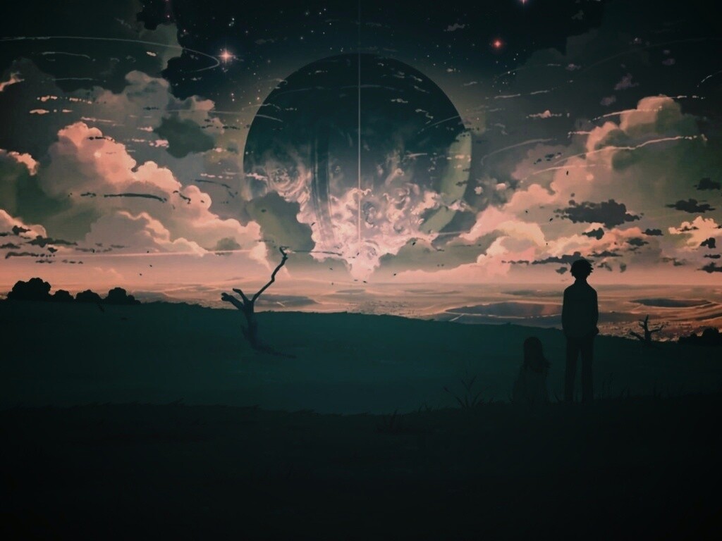Кадр из творения Макото Синкая обои