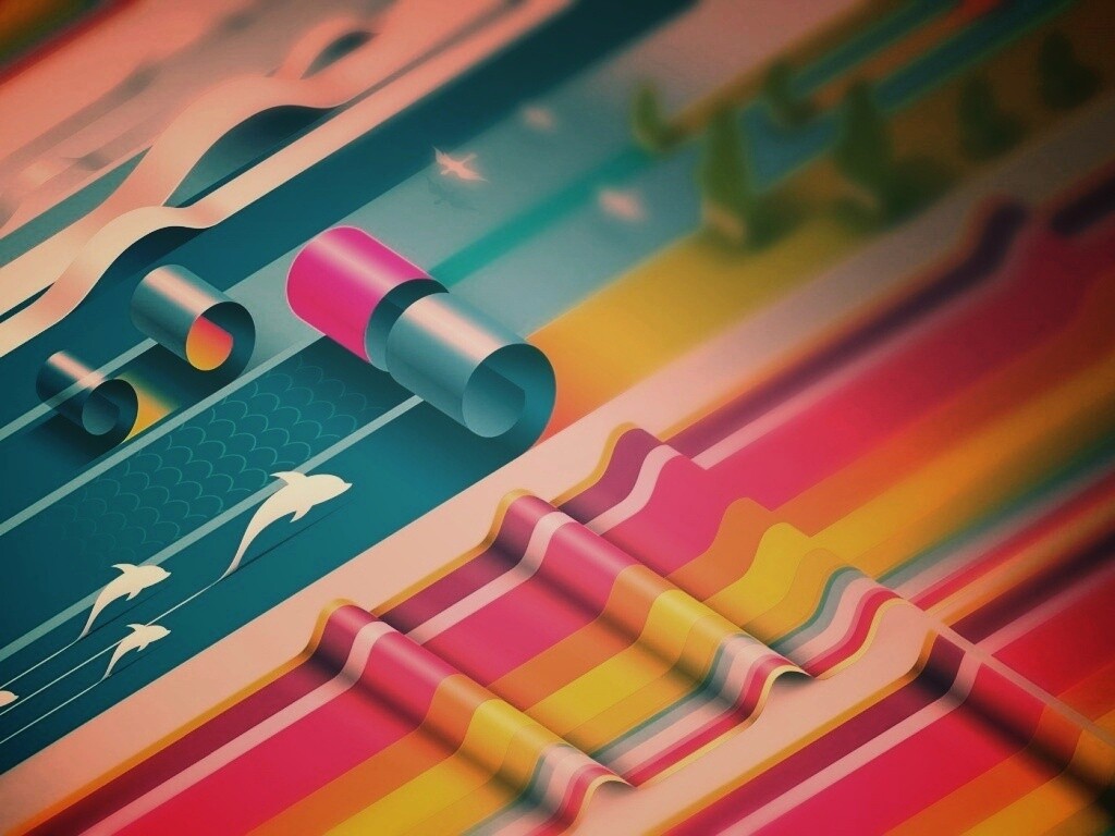 Аппликация из цветной бумаги обои