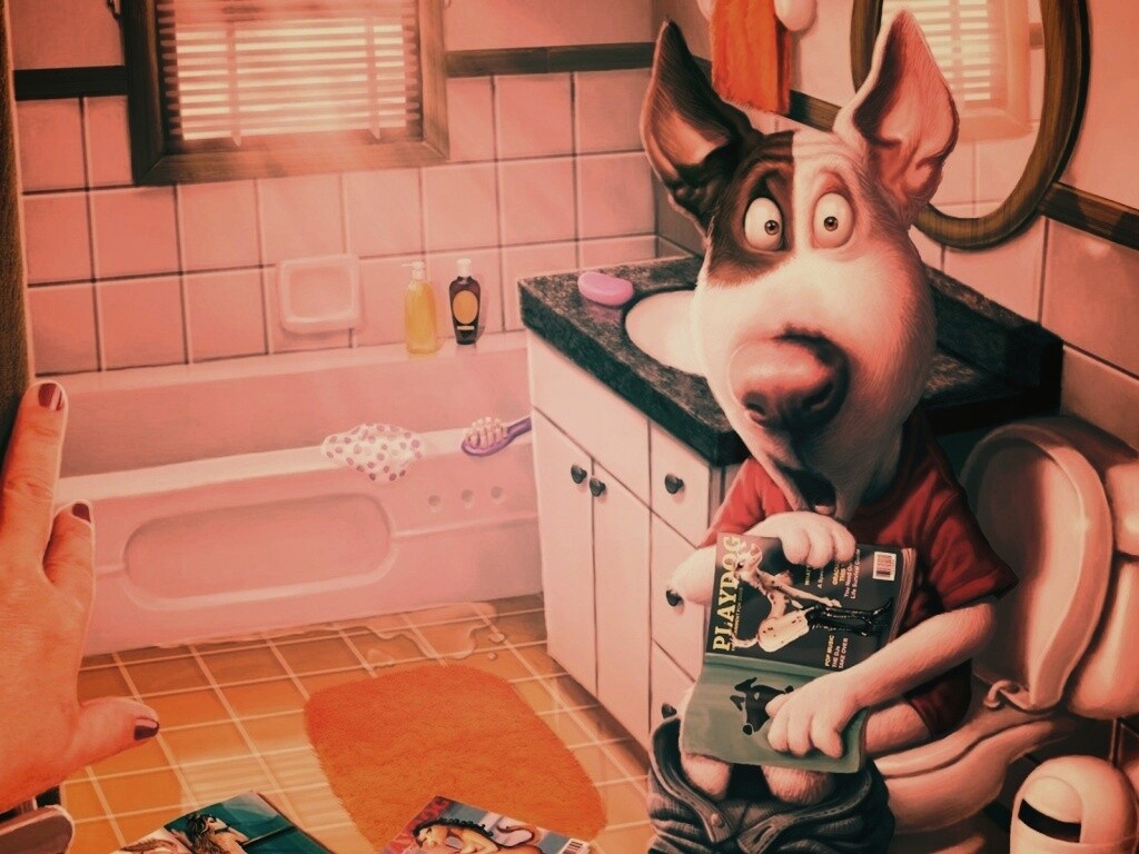 Мастурбирующий пес спалился обои