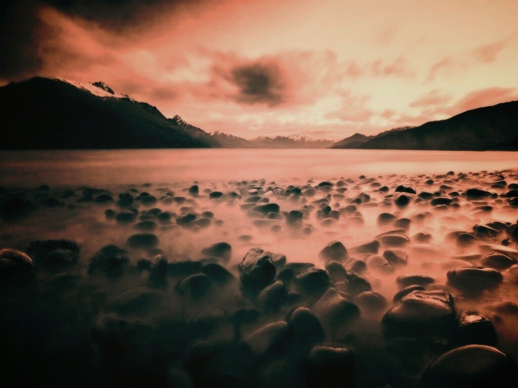 Озеро в тумане обои