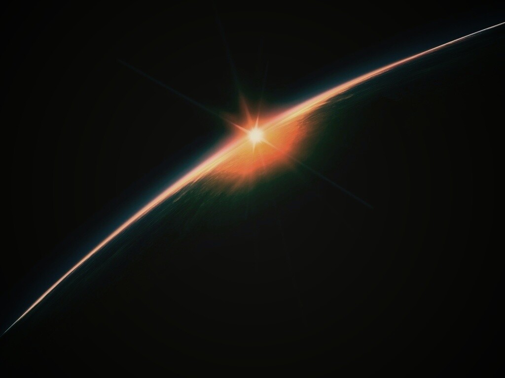 Солнце выглядывает из-за горизонта обои