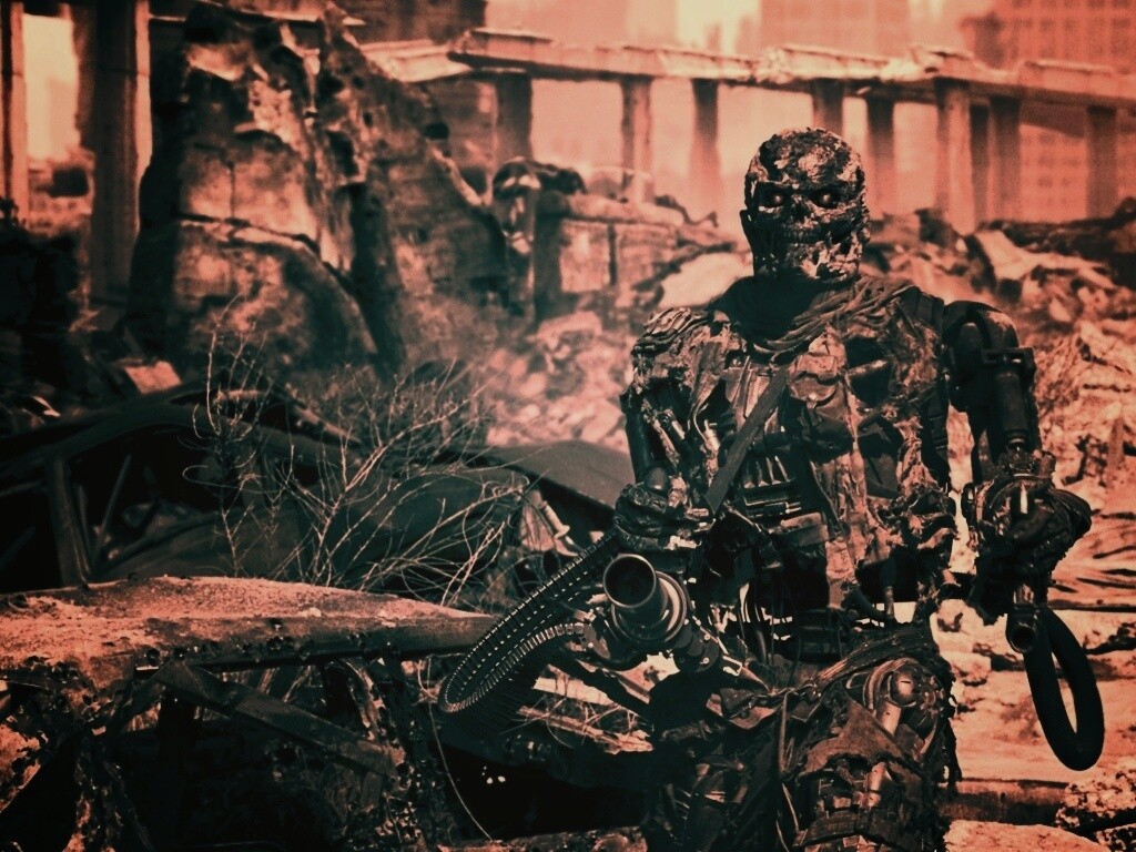 Терминатор на развалинах обои