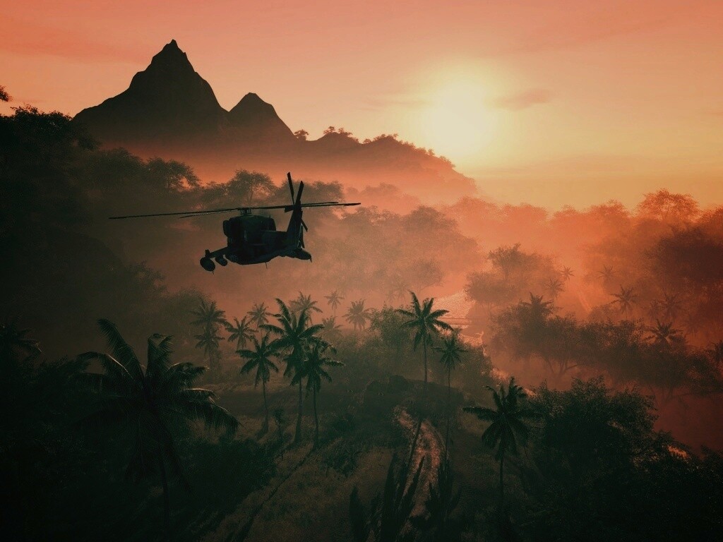 Вертолет над тропиками в crysis обои